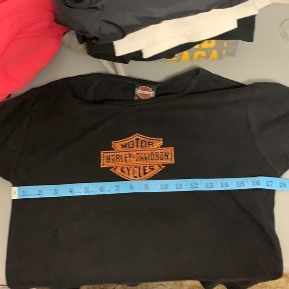 HARLEY Davidson shirt with orange bling - Picture 6 of 6